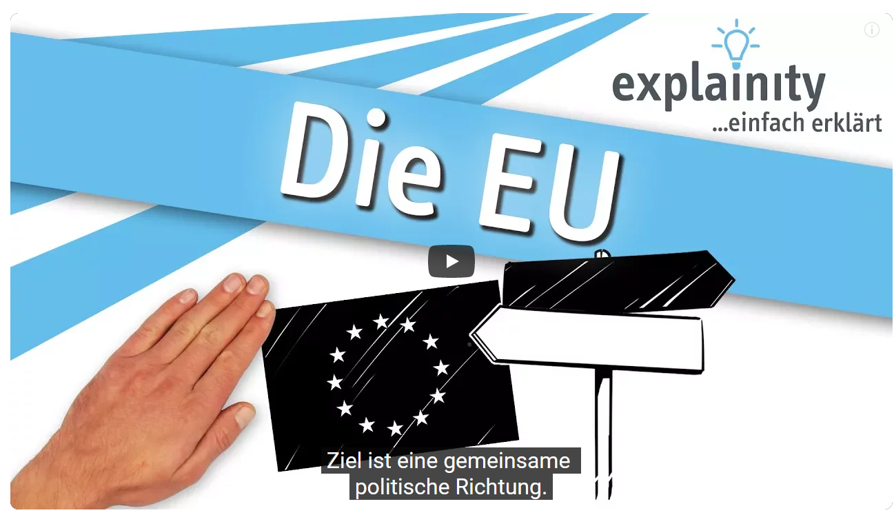 Weiterleitung zu einem Video, in dem die EU einfach erklärt wird